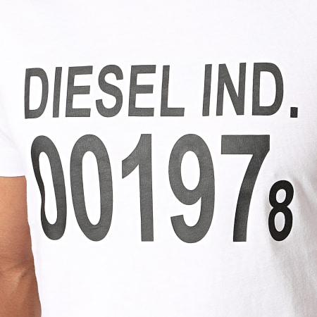 Diesel - Tee Shirt Diego 00SASA-0AAXJ Blanc Noir