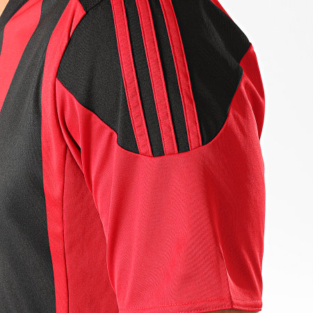 Adidas Performance - Tee Shirt A Bandes Striped 15 AA3726 Rouge Noir