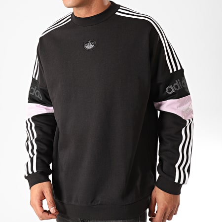Adidas Originals - Sweat Crewneck A Bandes TS Trefoil ED7181 Noir