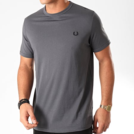 Fred Perry - Tee Shirt Ringer M3519 Gris Anthracite