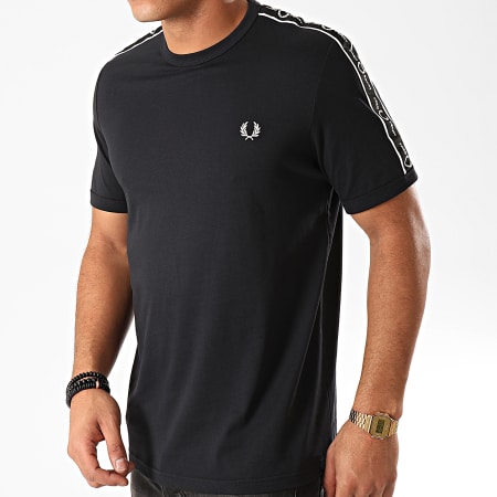 Fred Perry - Tee Shirt A Bandes Taped Shoulder M7513 Noir