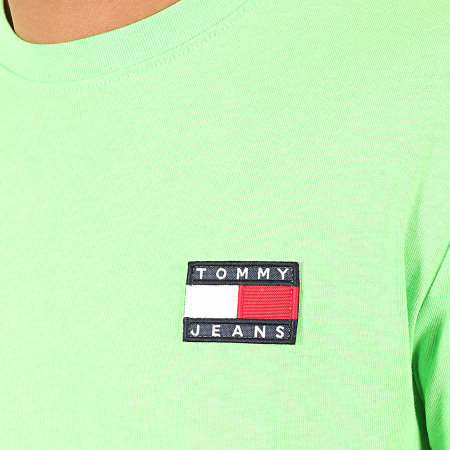 Tommy Jeans - Tee Shirt Tommy Badge Neon 8123 Vert