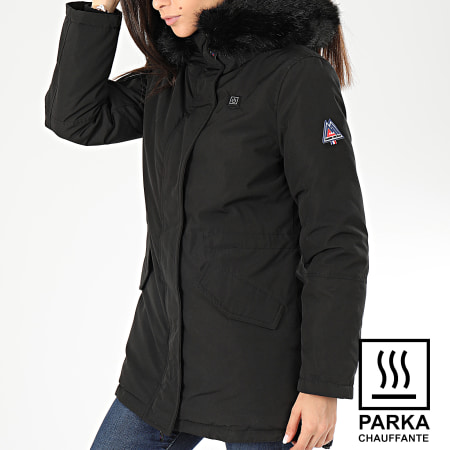 Veste Chauffante Femme Parka Longue - 8 Zones, Batterie 18400mAh Incluse, Imperméable, Capuche Fourrure Amovible