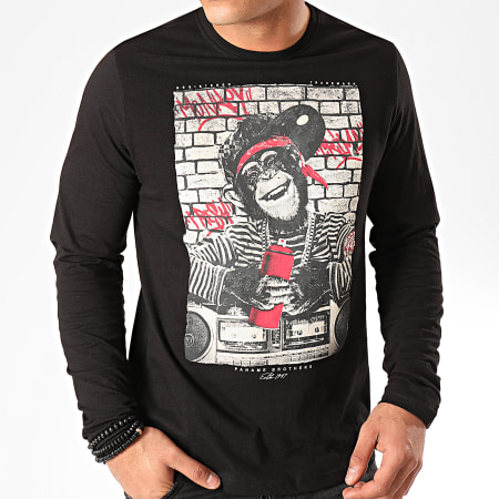 Paname Brothers - Tee Shirt Manches Longues Meddy Noir