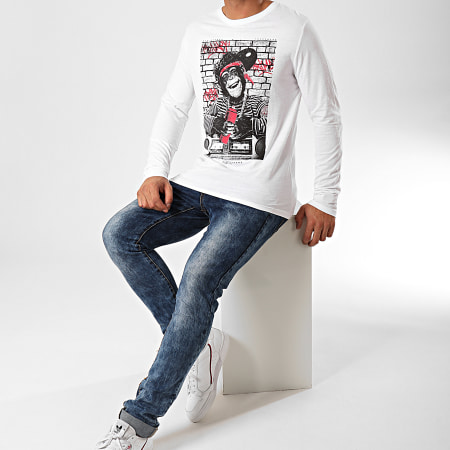 Paname Brothers - Tee Shirt Manches Longues Meddy Blanc
