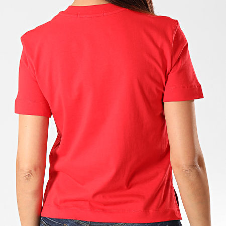 Calvin Klein - Tee Shirt Femme Shrunken Institutional Logo 2879 Rouge