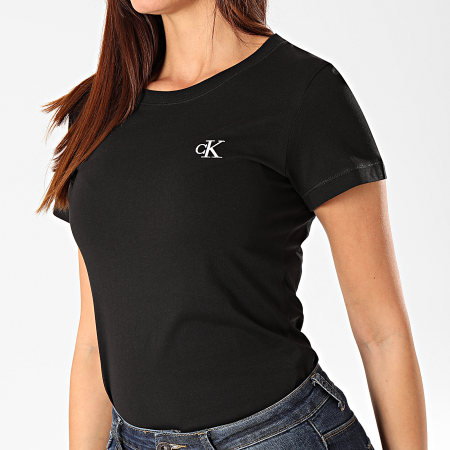 Calvin Klein - Maglietta da donna con ricamo CK 2883 nero