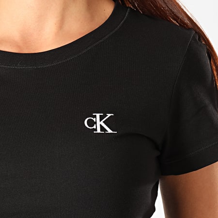 Calvin Klein - Maglietta da donna con ricamo CK 2883 nero