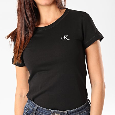 Calvin Klein - Camiseta de mujer CK Embroidery 2883 Negro