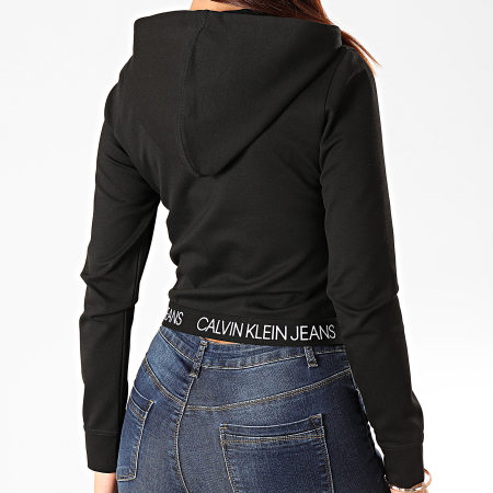 Calvin Klein - Sweat Capuche Femme Logo Elastic Milano 2892 Noir