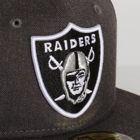 New Era - Casquette 59Fifty Heather Essential 12134983 Oakland Raiders Gris Anthracite Chiné