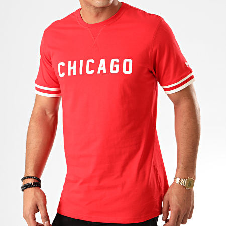 New Era - Tee Shirt NBA Wordmark Chicago Bulls 12123884 Rouge Blanc