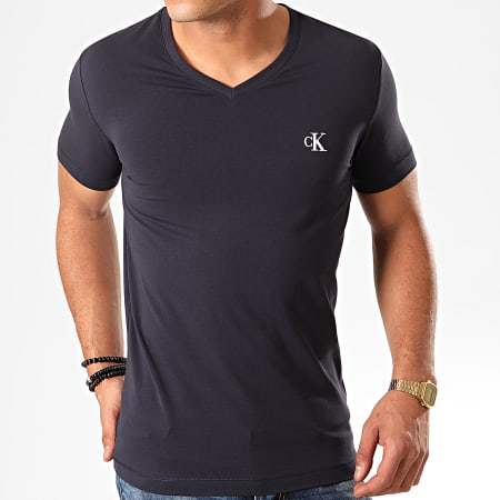Calvin Klein - Tee Shirt Col V Essential 4998 Bleu Marine