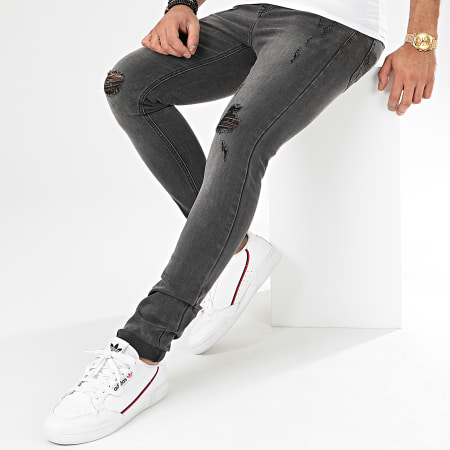 LBO - Jeans skinny con strappi 72148-U3 Denim grigio scuro