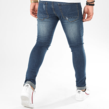 LBO - Jeans skinny in denim blu con strappi 72176-2