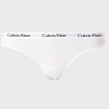 Calvin Klein - Lot De 3 Strings Femme QD3587E Blanc Bleu Clair Bordeaux