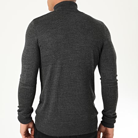 Aarhon - Pull Col Roulé AAP001 Gris Anthracite Chiné