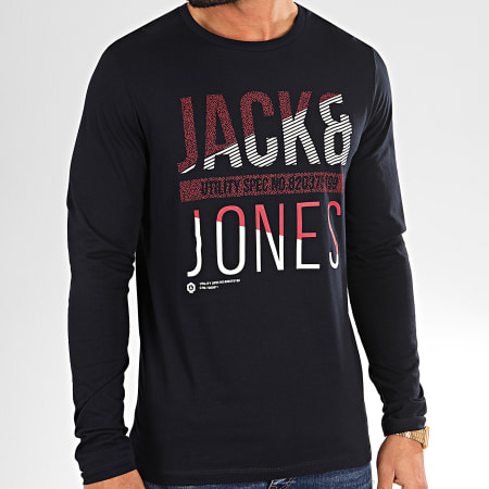 Jack And Jones - Tee Shirt Manches Longues Booth Bleu Marine