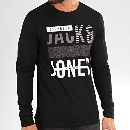 Jack And Jones - Tee Shirt Manches Longues Booth Noir