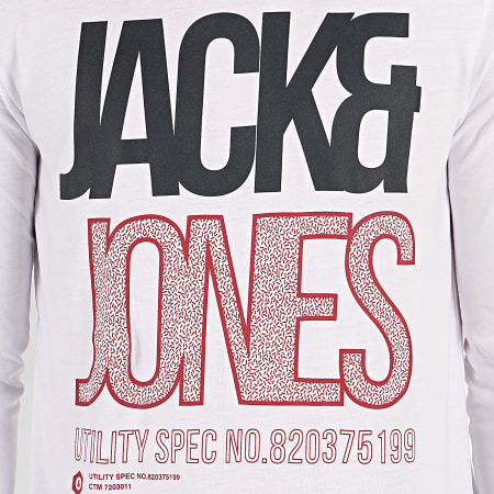 Jack And Jones - Tee Shirt Manches Longues Booth Blanc