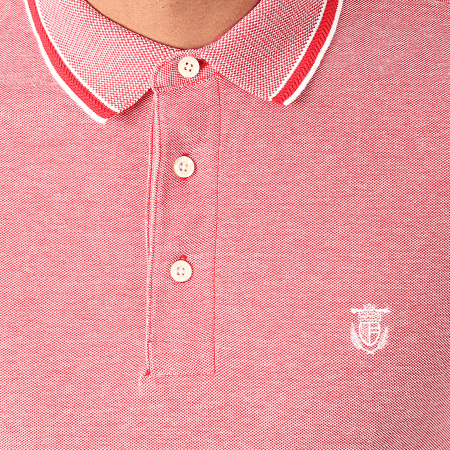 Selected - Polo Manches Courtes Twist Rouge Chiné