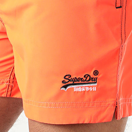 Superdry - Short De Bain Beach Volley M3000004A Noir Orange Fluo