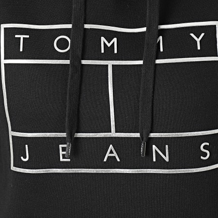 Tommy Jeans - Sweat Capuche Femme Essential Logo 7547 Noir Argenté