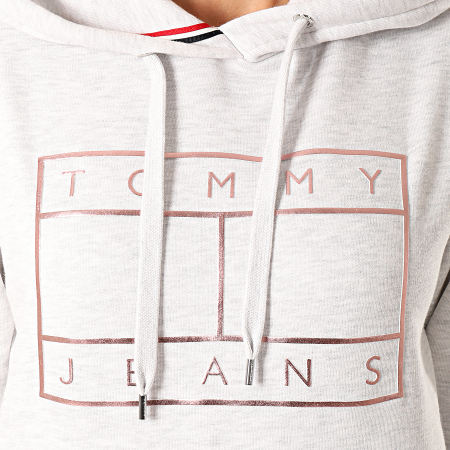 Tommy Jeans - Sweat Capuche Femme Essential Logo 7547 Gris Chiné