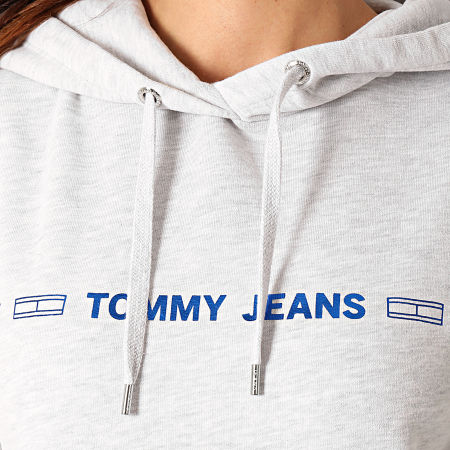 Tommy Jeans - Sweat Capuche Femme Linear Logo 7798 Gris Chiné