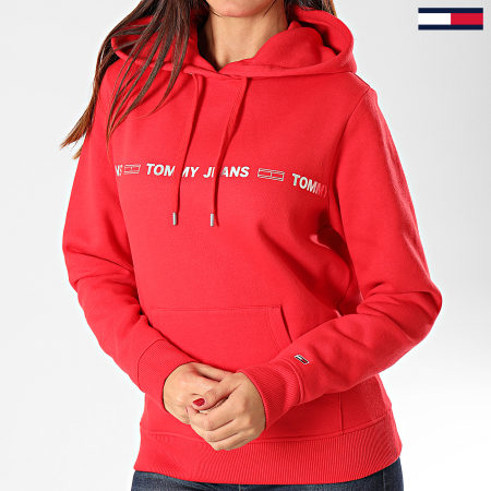 Tommy Jeans - Sweat Capuche Femme Linear Logo 7798 Rouge