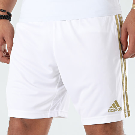 Adidas Sportswear - Short De Sport A Bandes Real H Sho DW4440 Blanc Doré