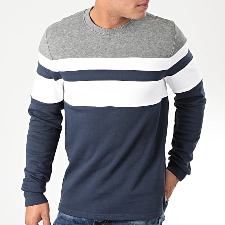 Only And Sons - Sweat Crewneck Mdamie Bleu Marine Gris Chiné