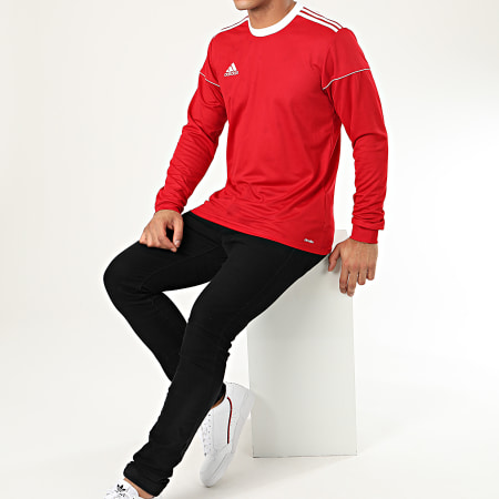 Adidas Sportswear - Tee Shirt Manches Longues A Bandes Squad 17 BJ9186 Rouge
