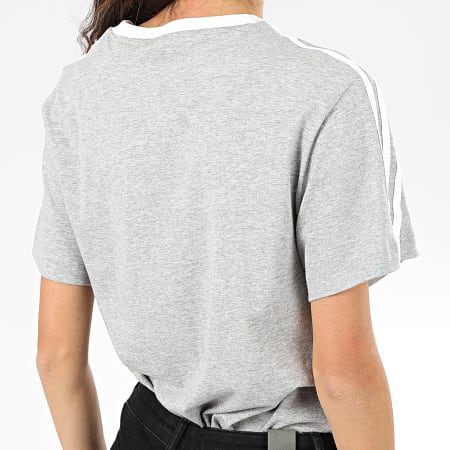 adidas - Tee Shirt Femme A Bandes 3 Stripes Essential FN5779 Gris Chiné