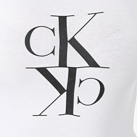 Calvin Klein - Body Manches Longues Femme Mirrored Monogram 3124 Blanc