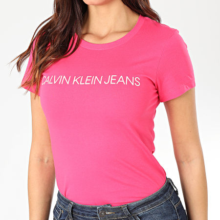 Calvin Klein - Tee Shirt Femme Institutional Logo 3127 Rose