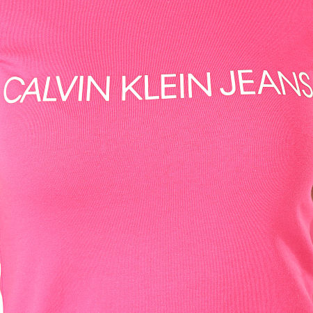 Calvin Klein - Tee Shirt Femme Institutional Logo 3127 Rose