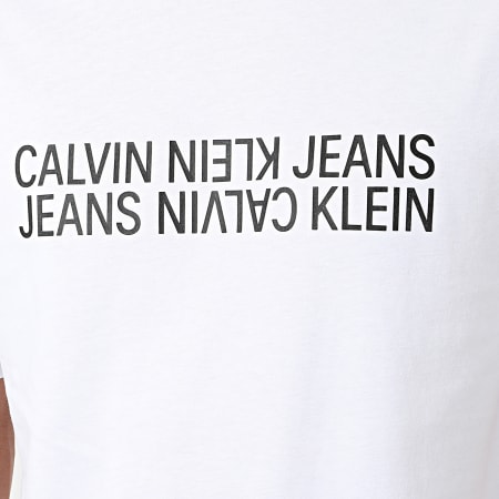 Calvin Klein - Tee Shirt Mirrored Institutional Logo 4103 Blanc