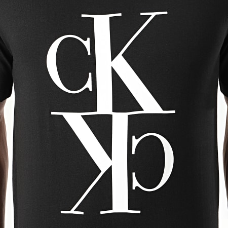 Calvin Klein - Tee Shirt Mirrored Monogram 4106 Noir