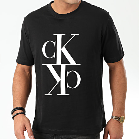 Calvin Klein - Tee Shirt Mirrored Monogram 4106 Noir