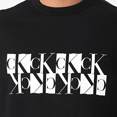 Calvin Klein - Sweat Crewneck Mirrored Monogram 4125 Noir