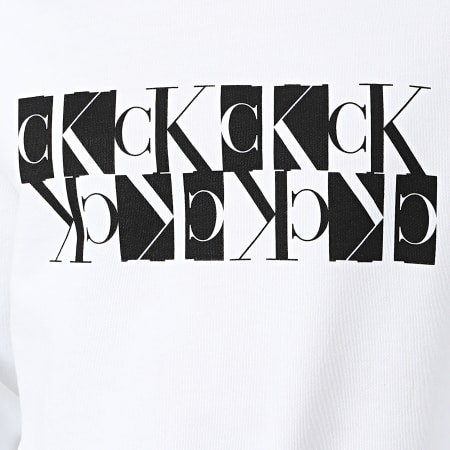 Calvin Klein - Sweat Crewneck Mirrored Monogram 4125 Blanc