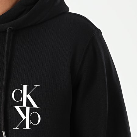 Calvin Klein - Sweat Capuche Back Mirrored Monogram 4195 Noir