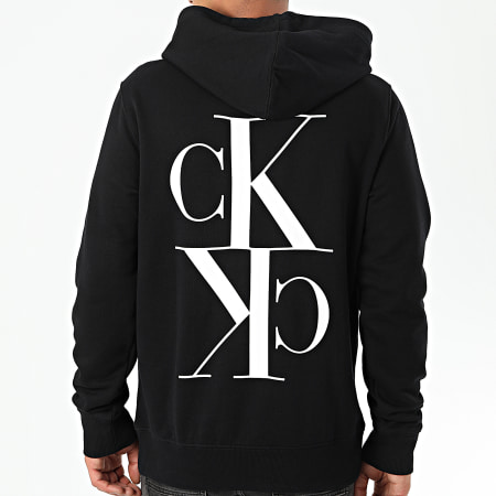 Calvin Klein - Sweat Capuche Back Mirrored Monogram 4195 Noir