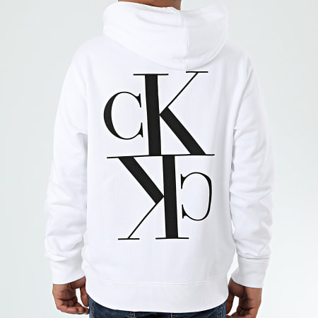 Calvin Klein - Sweat Capuche Back Mirrored Monogram 4195 Blanc