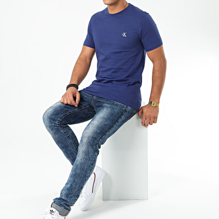 Calvin Klein - Tee Shirt CK Essential Slim 4544 Bleu Marine