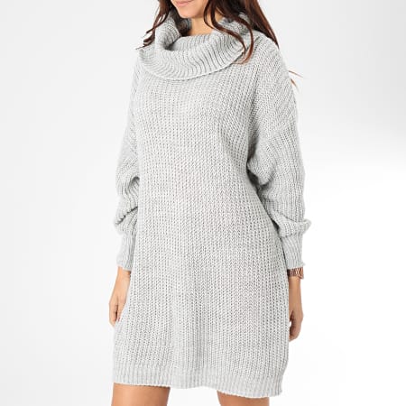 Girls Outfit - Robe Pull Femme Col Roulé 746 Gris Chiné