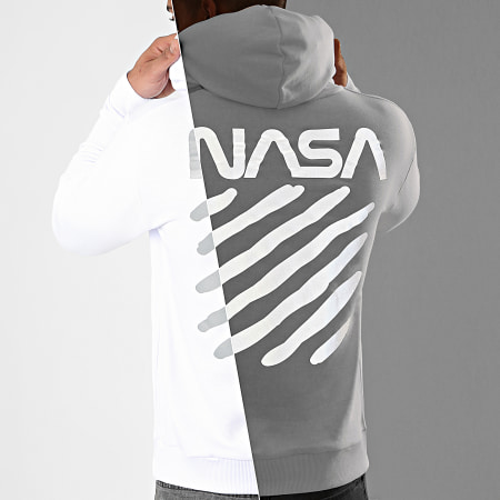 NASA - Sweat Capuche Skid Reflective Blanc