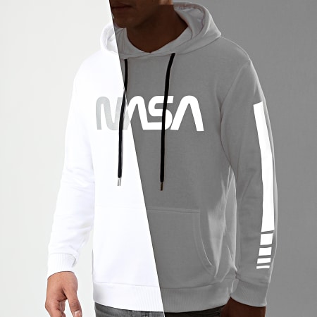 NASA - Sweat Capuche Worm Logo Reflective Blanc