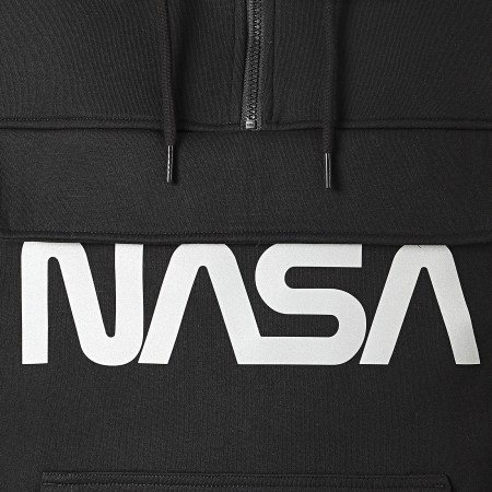 NASA - Sweat Outdoor Col Zippé Worm Logo Reflective Noir
